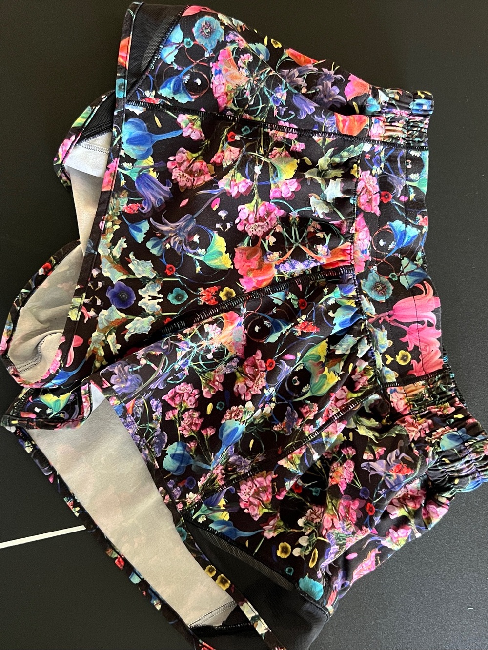 lululemon athletica Black Floral Hotty Hot Shorts